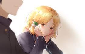 Create great digital art on your favorite topics from celebrities to anime, emo, goth, fantasy, vintage, and more! Blonde Hair Blush Brown Eyes Close Gradient Hidaka Koharu High Score Girl Male Miaozi San School Uniform Short Hair Konachan Com Konachan Com Anime Wallpapers