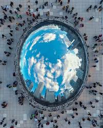 Birds Eye View Photography Easy Bird S Eye View Cloud Gate Chicago In 2020 Aerial View Aerial Aerial Photography