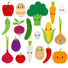 Kawaii Vegetables Cute Vegetable Clipart Happy Veggies Etsy In 2020 Cute Food Drawings Kawaii Fruit Vegetable Drawing