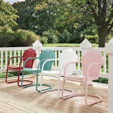Experience pure nirvana while unwinding in the chair's comfortable contoured seats. 2pc Tulip Retro Metal Chair Blue Crosley Retro Patio Furniture Metal Chairs Metal Patio Chairs