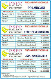 Check spelling or type a new query. Biaya Sekolah Pramugari 2020 Terbaru Pendaftaran Pspp Penerbangan
