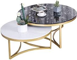 Set Of 2 Nest Of Tables Nesting Tables Coffee Table Marble Top And Metal Legs Living Room Furniture Modern Desig In 2020 Sofa Side Table Nesting Tables Coffee Table