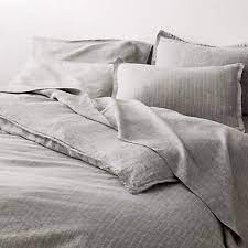 Crafted from french flax, one of the strongest and durable types of fiber. Pure Linen Pinstripe Grey Duvet Covers And Pillow Shams Crate And Barrel Canada