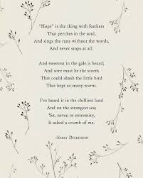 Hope By Emily Dickinson Dickinson Poems Emily Dickinson Poems Literary Quotes