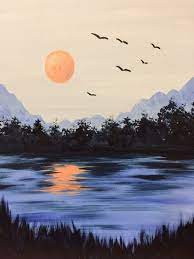 Simple landscape painting landscape high mountain water simple illustration. Pin On Art Strokes And Lines
