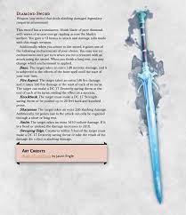 Diamond Sword A Magical Weapon Inspired By The Weapon Enchantments From Minecraft Un Dungeons And Dragons Homebrew D D Dungeons And Dragons Dnd 5e Homebrew