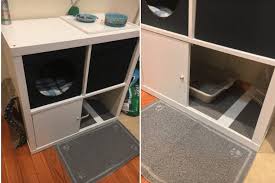 Cat Litterbox Storage In Ikea Kallax 2x2 Diy Katzenklo Schrank Katzen Toilette Katzen Klo