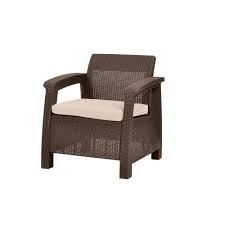 Keter Corfu Charcoal All Weather Resin Patio Armchair With Charcoal Cushion 205068 The Home Depot Lounge Chair Outdoor Outdoor Armchair Poolside Furniture