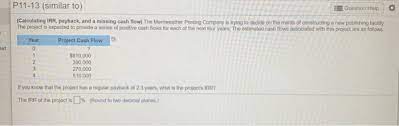 We did not find results for: P11 10 Similar To Question Help Irr Calculation Chegg Com