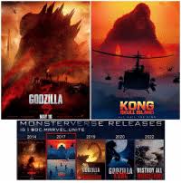 Movies about giant monsters duking it out for dominance are niche. Godzilla Kong Skull Island May 16 All Ha Il The King Mon Releases Nsterverse Ig I Q Dc Marvel Unite 2014 2019 2020 2017 2022 Godzilla Gnn7rila Destroy All Who S Looking Forward