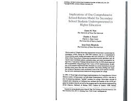 PDF) Implications of One Comprehensive School Reform Model for Secondary  School Students Underrepresented in Higher Education