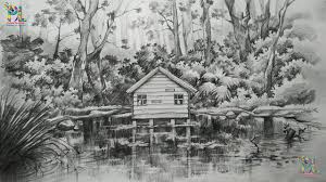 How To Draw And Shade A Landscape In A Forest With Pencil Sketching Landscape Sketch Landscape Drawings Forest Sketch A wide variety of beautiful forest scenery oil painting options are available to you, such as still life. how to draw and shade a landscape in a