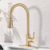 Wiki researchers have been these options are beautiful as well and fit in with the decor of popular modern kitchen designs, but we did one handle faucets are a more modern invention since the first models always had two handles. Gold Kitchen Faucets Wayfair