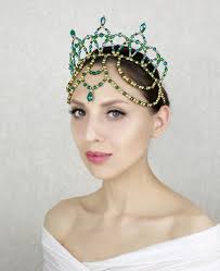 Ballerina Crown, Tiara Ballet Royal Blue Crystals Gold Jewelry, Diadema for  Performance, Dancer Hair Accessory Princess Aspicia, La Bayadere