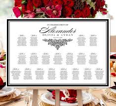 Wedding Seating Chart Poster Anna Maria Black White Print Ready Digital File