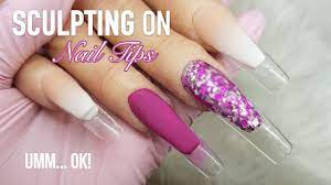 Acrylic Nails Sculpted Over Tips New Faster Technique For Nail Tips Youtube