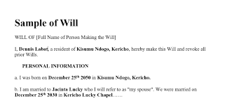 Power of attorney forms, for example, allow someone to choose someone else . How To Write A Will In Kenya And Sample Kenyayote