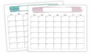 If you are searching for a printable calendar that you could change the plan and use for promoting a company, you'll need to spend money on the artwork. Printable Monthly Calendar 8 5x11 Or 11x14 With Watercolor Design