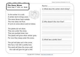 Snow white was now all alone in the great forest, and she did not know what to do. The Snow Blows 1st Grade Reading Comprehension Worksheet Wk 31