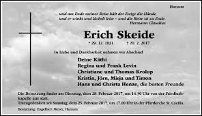 Check spelling or type a new query. Traueranzeigen Von Erich Skeide Trauerportal Hildesheimer Allgemeine Zeitung