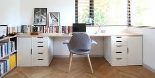 Like One Long Table With Storage Underneath For Kids Study Area And Projects Home Office Design Home Ikea Office