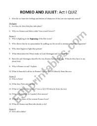 Romeo And Juliet All Study Guide Questions And Answers Free Essay Example