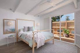 The coastal look of bedroom furniture. Beautiful Coastal Bedroom Large Woven Pendant Lights In Bedroom Timber Bed Frame Coastal Bedroom Ideas Coastal Living Rooms Coastal Bedrooms Coastal Bedroom