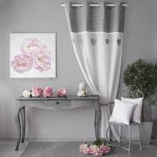 Minimalismus gardine grau unifarbe im wohnzimmer. Gardine 140 X 240 Cm Herz Etamin Grau Gardinen Vorhange Rollos Eminza