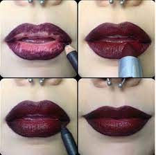 Diy Dark Red Vampire Lips Neutral Eye Makeup Vintage Makeup Burgundy Lips