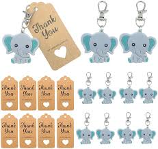 20 Pack Baby Shower Return Gifts For Guests Blue Baby Elephant Keychains Thank You Kraft Tags For Elephant Theme Party Favors Baby Shower Favors For Boy Birthday Party Supplies Walmart Com