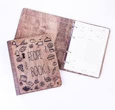 Personalized Recipe Book Binder Wooden Journal Moms Cookbook Etsy Recipe Book Book Binder Recipe Book Diy