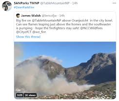 Table mountain fire, on september 19, 2012, at 5:30 p.m. Firefighters Battle Raging Blaze On South Africa S Table Mountain Cgtn