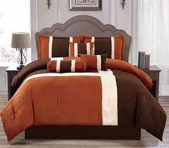 Colors in this set include tan, rust, gold and turquoise. Soft Suede Rust Brown Brick 7 Piece Comforter Set California King Size Walmart Com Walmart Com