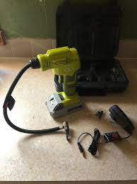Skip the trip to the gas station and reach for the powerful portable air compressor that fits in the palm of your hand with the. Sun Joe 24v Ajc Lte Cordless Portable Air Compressor With Nozzle Adapters Automatic Digital Pressure Gauge Built In Led Light Case 24 Volt 2 0 Amp Green Walmart Com Walmart Com