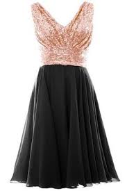 Bridesmaid Dress Style Rose Gold Top And Black Bottom Dress V Neck Wedding Dress Dresses Bridesmaid Dress Styles