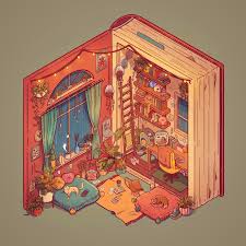 Book Nook By Brittnie In 2020 Isometric Art Kawaii Art Art Inspiration