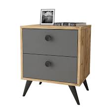 Yurudesign Vilamo Komodin Ahsap Ayak 2cekmece Cam Antrasit Siyah Vl67 222 Yuru Design Home Page