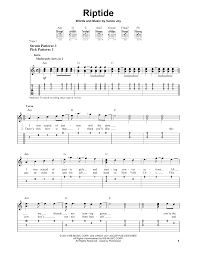 Добавить в песенник удалить из песенника. Riptide By Vance Joy Easy Guitar Tab Guitar Instructor