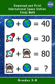 International Space Station Anniversary Emoji Math Maths Puzzles Emoji Math Math Puzzles Middle School