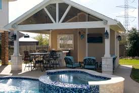 Mediterranean retreat with pool, outdoor kitchen and bar 12 photos. Gable Roofs Houston Dallas Katy Texas Custom Patios
