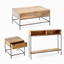Maybe you would like to learn more about one of these? Industrial Storage Pop Up Coffee Table Skinny Console Amp Side Table Set Raw Mango West Elm Havenly