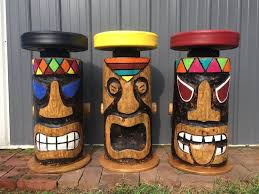Tiki Barstool Etsy In 2020 Tiki Bar Stools Bar Stools Tiki Bar Decor