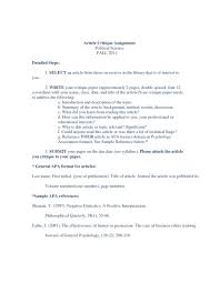 For example, i doubt that anyone has ever looked at the correlation between favorite color of skittles and personality, but that doesn't mean that it should be researched unless there is a good theoretical reason for why we would expect a relationship and a good reason to think that knowing the relationship would advance our understanding of personality in some meaningful way. 019 Research Paper Sample Article Critique Apa Format 129782 Papers Museumlegs