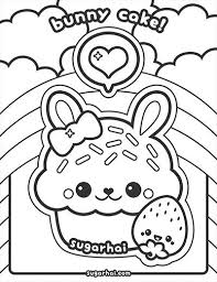 It looks like a horse with a single horn protruding from its head. Free Bunny Cake Coloring Page Bunny Coloring Pages Unicorn Coloring Pages Cupcake Coloring Pages