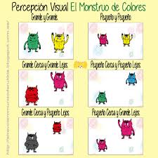 Los juegos visuales para niños y niñas pueden ser un gran apoyo a la hora de estimular el proceso de percepción visual, gracias al desafío de los juegos mentales aumentaran aumentando en gran medida sus capacidades de percepción visual. Juego De Percepcion Visual Del Monstruo De Colores Mundo De Rukkia