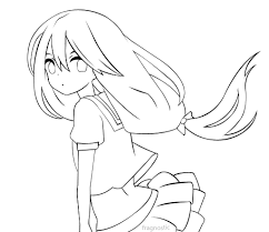 Manga schoolgirl coloring page to color, print or download. Schoolgirl Lineart By Fragnostic On Deviantart