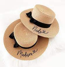 Bridesmaid Beach Hat Tropical Bachelorette Party Hats Etsy In 2021 Beach Bridesmaids Gifts Beach Bridesmaids Boater