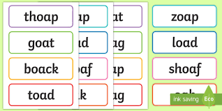 Prep for the k dibels assessment. Phase 3 Oa Real And Nonsense Word Cards Oa Sound Word Cards