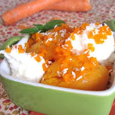 Dessert Sorbet Carotte Peche Brunoise De Carotte Et Chantilly En 2020 Carottes Confites Sorbet Graine De Tomate