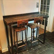 For a table this size, a crossbar isn't really necessary. Diy Budget Counter Bar Kitchen Bar Table Bar Height Table Pub Table Sets